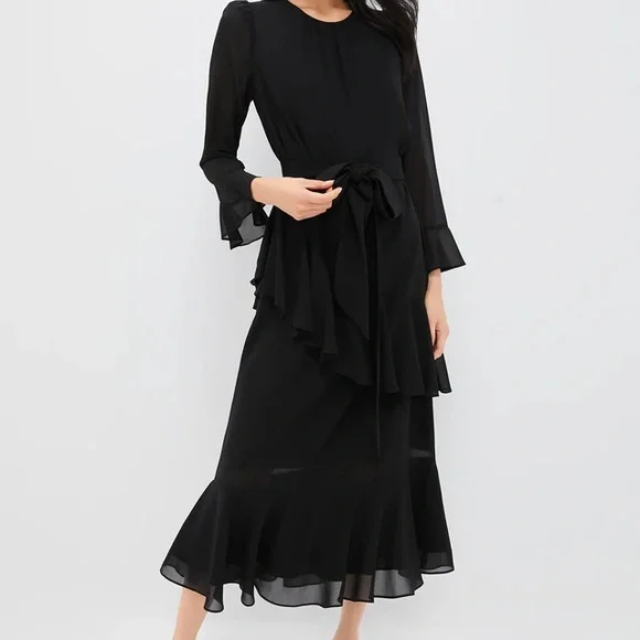 knee length dresses for ladies Norma Kamali Long Sleeve Turtleneck Pickleball Dress main image 0